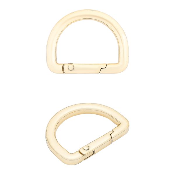 Карабин металл полукольцо 25 мм, золото, MB_2232, 6 шт