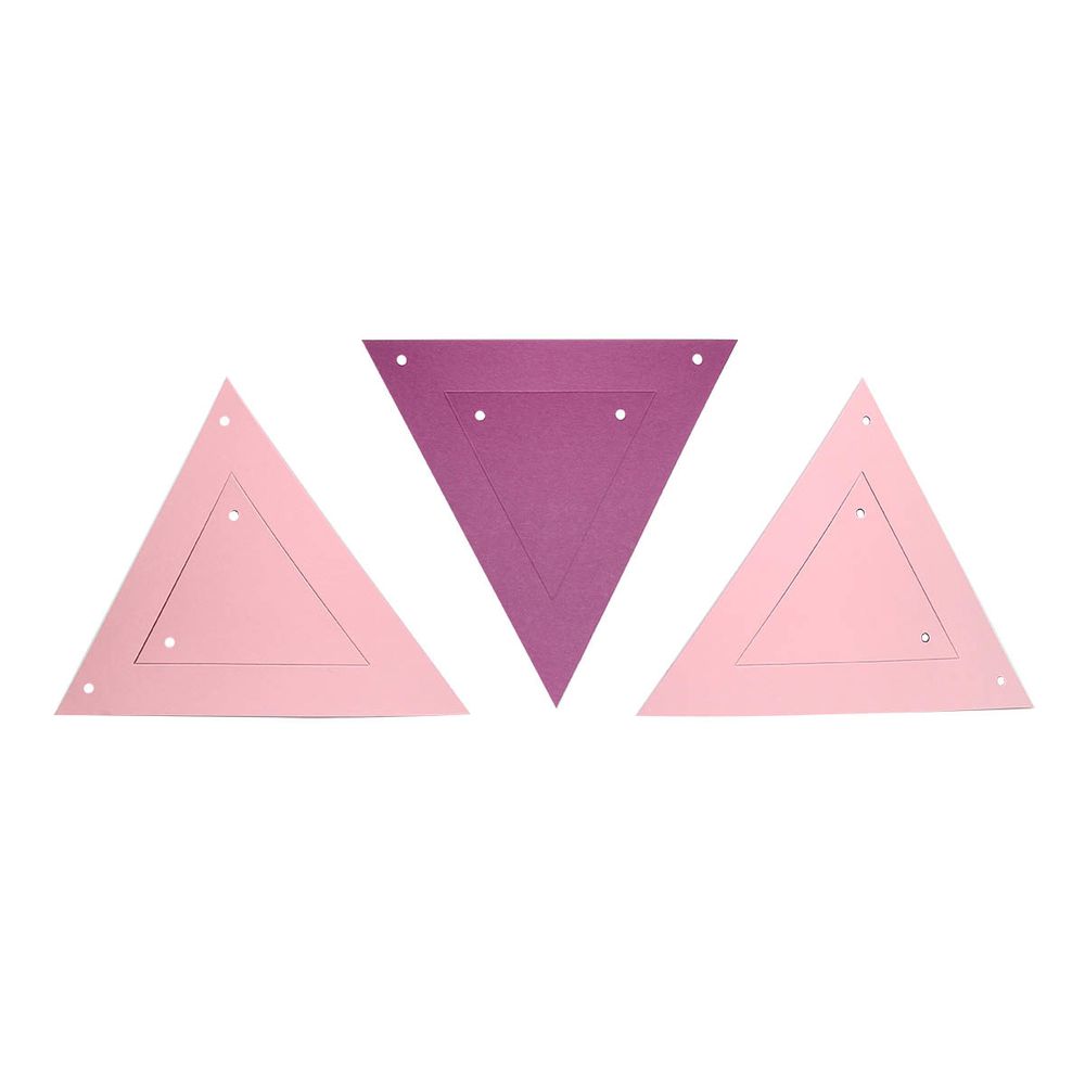 Заготовка для гирлянды Треугольник 2 в 1 Розовый/Лиловый