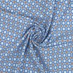 Ткань коллекция Jersey, 48х50см, 95% хлопок, 5% эластан Gutermann (722 бежевый/мелкий цветочек на голубом), 647710