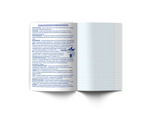 Тетрадь со справочным материалом Ковен тайных знаний, A5+ 48 л. на скобе 65 г/м², белизна 100%, 10 шт, клетка, 00856 История, Светоч 48Т7