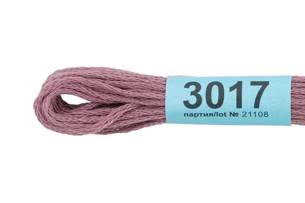 Мулине Gamma 100% хлопок, цв.3017 сливовый, 24 мотка по 8 метров