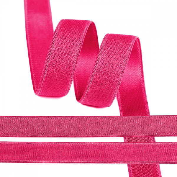 Резинка бельевая (бретелечная) 15.0 мм / 50 метров, RBB05 ярк.розовый F144