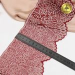 Кружево эластичное (стрейч) 110 мм, 40992PP цв.бордо+св.розовый, 3 метра, Kruzhevo