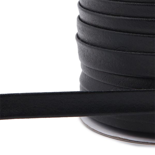 Косая бейка кожзам 10 мм / 45 метров, черный
