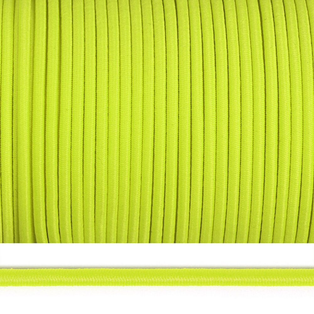 Резинка шляпная (шнур эластичный) ⌀3.0 мм / 100 метров, цв.F229 ярк.салатовый