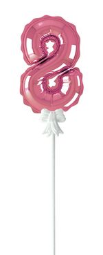 Шар самодув Цифра, 5 шт, 8, розовый, Boomzee FBZ-06