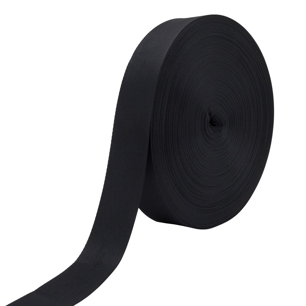 Стропа (ременная лента) 38 мм / 45.5 метров, [17 г/пог.м], черный, ГРХ10034