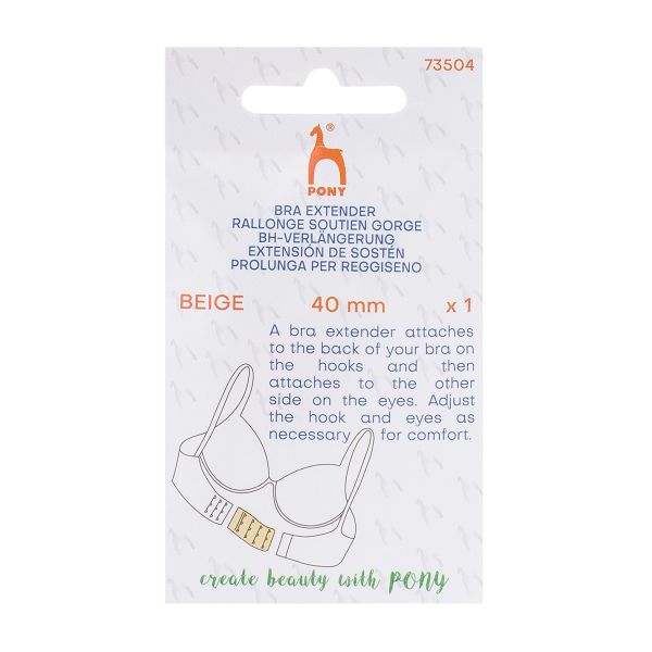 Удлинитель застежки для бюстгальтера 3*2, 40 мм, бежевый, 1 шт, Pony, 73504