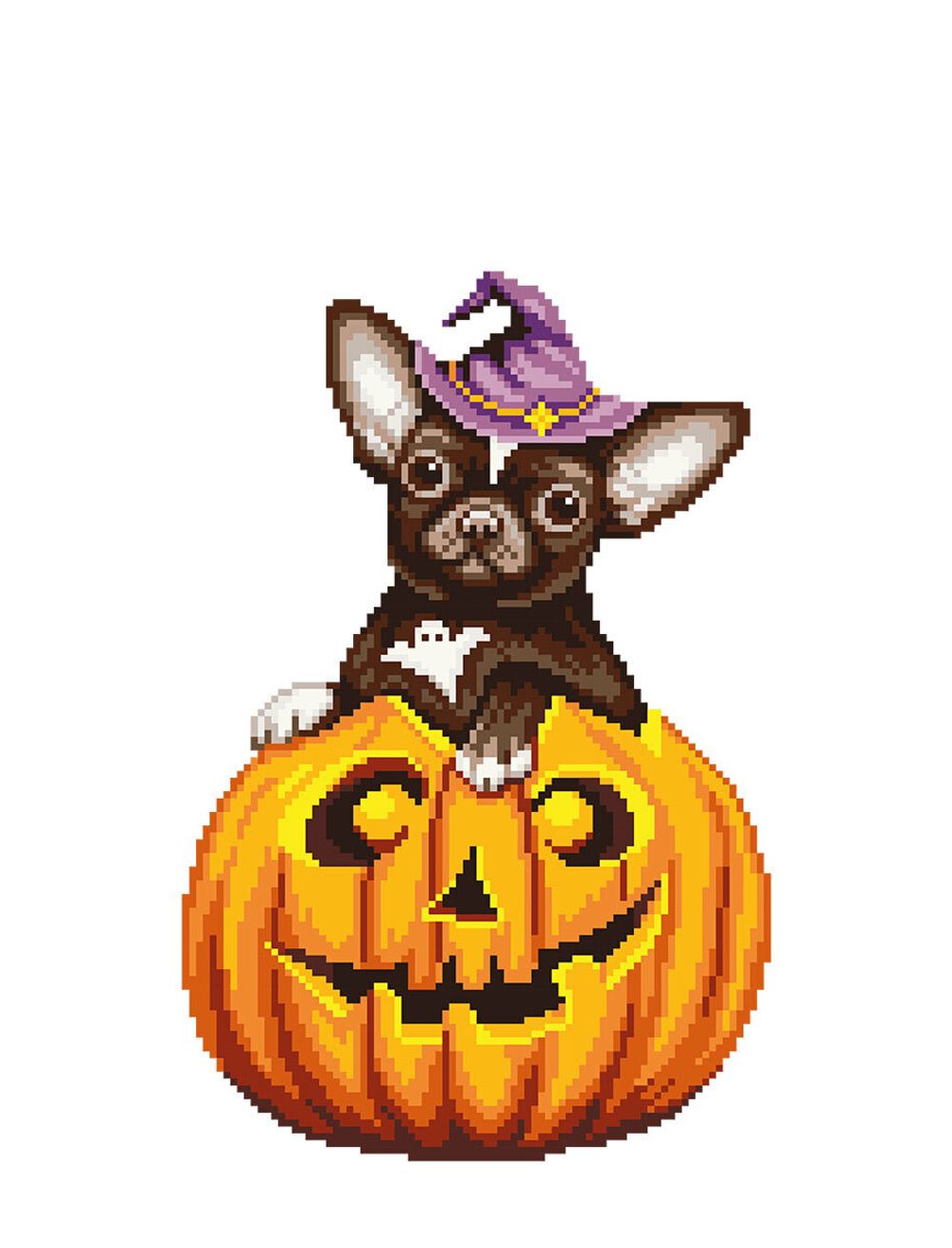 Алмазная (кристальная) мозаика Фрея, постер Чихуахуа в тыкве, 30х40 см