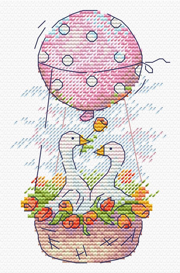 Набор для вышивания нитками МП Студия (Жар-птица), Романтичный полёт, 13х8 см