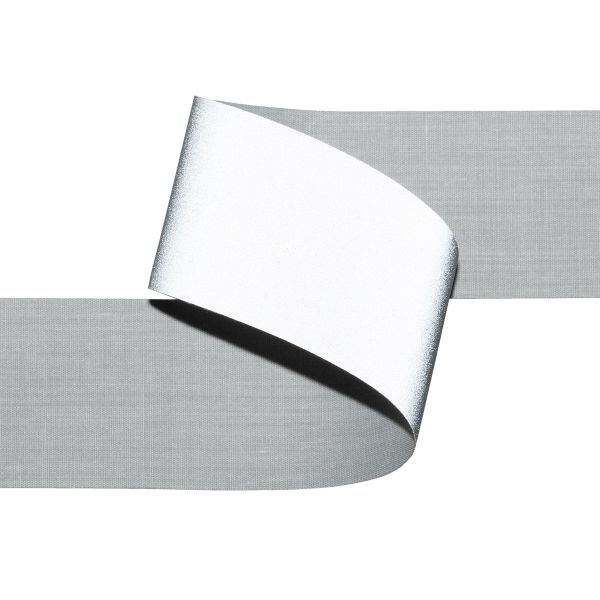 Лента светоотражающая (катафотная) [cpl:380], 40 мм / 50 метров, 65% п/э, 35% х/б, серый, Gamma JF9001