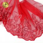 Кружево на сетке (вышитое) 240мм цв.бордо, правая, 6,2м, Kruzhevo