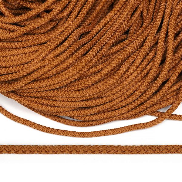 Шнур круглый полиэфир ⌀5.0 мм / 200 метров, 1с-50/35 с наполнителем, 044 горчица