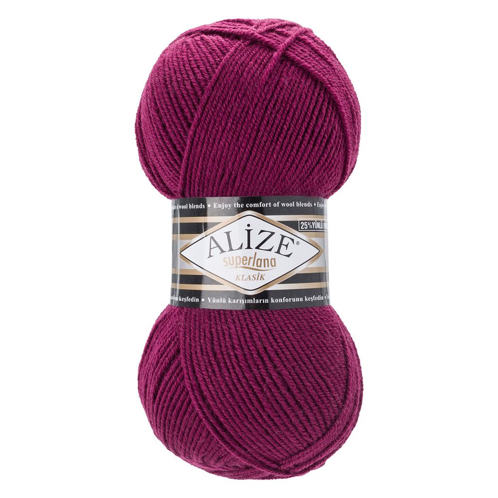 Пряжа Alize (Ализе) Superlana klasik / уп.5 мот. по 100 г, 280м, 286 фуксия
