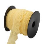 Кружево эластичное (стрейч) 25 мм / 50 метров, желтый, К009.025