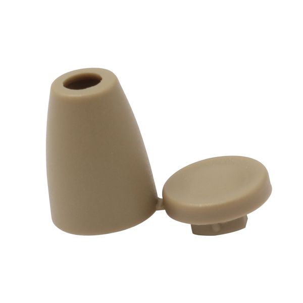 Наконечник для шнура пластик колокол ⌀6/9 мм, 14х11 мм, ПП, бежевый, 100 шт