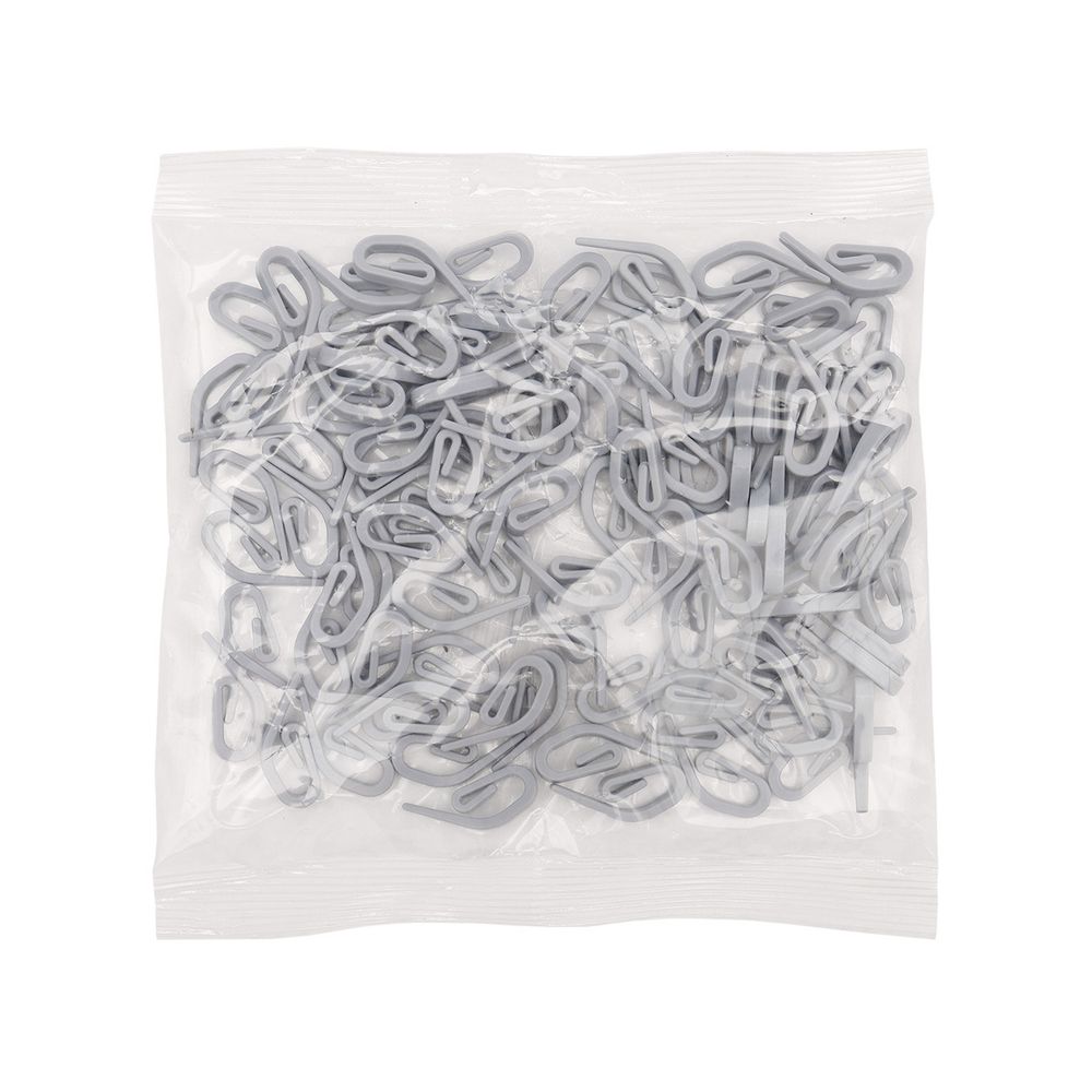 Крючки шторные для карниза 26.5 мм, улитка усиленные, пластик, серый, 100 шт/упак