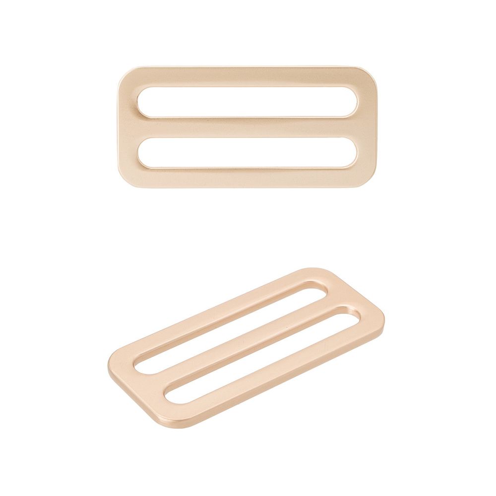 Пряжка регулировочная металл литая плоская 38.0 мм (46х21,5мм), золото, МВ2343, 6 шт