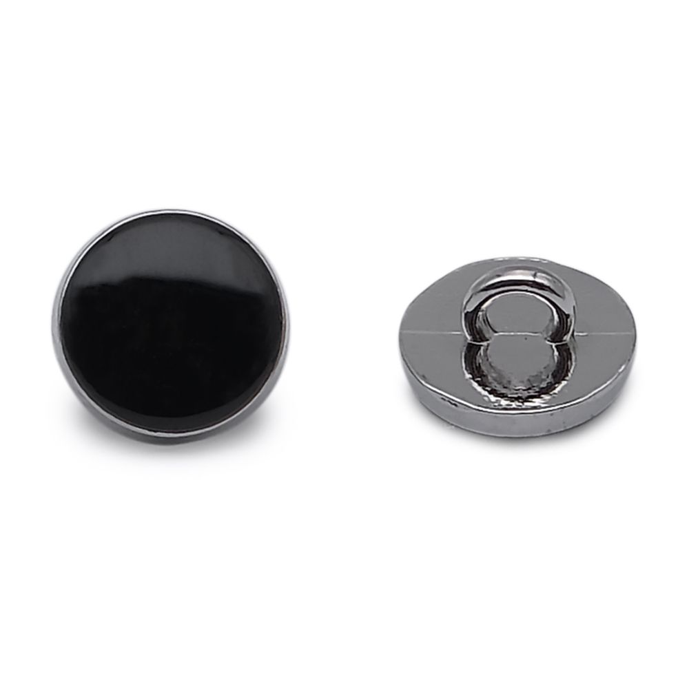 Пуговицы на ножке 18L (11мм), металл (Black/S (черный/серебро)), MEs-2013, 36 шт