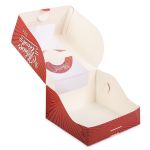 Коробка для мини-торта 14х14х8 см, №2 Красные полоски, S-Chief CBC-007