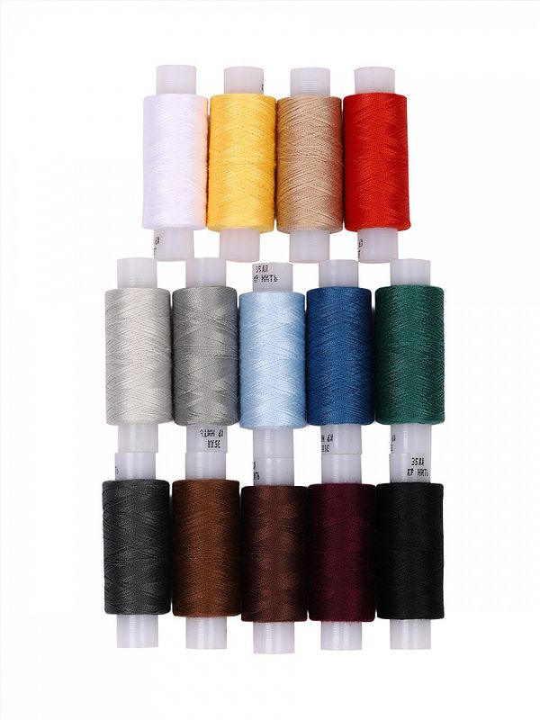 Набор швейных ниток 35ЛЛ, 14 кат. по 200 м, ассорти, Красная нить