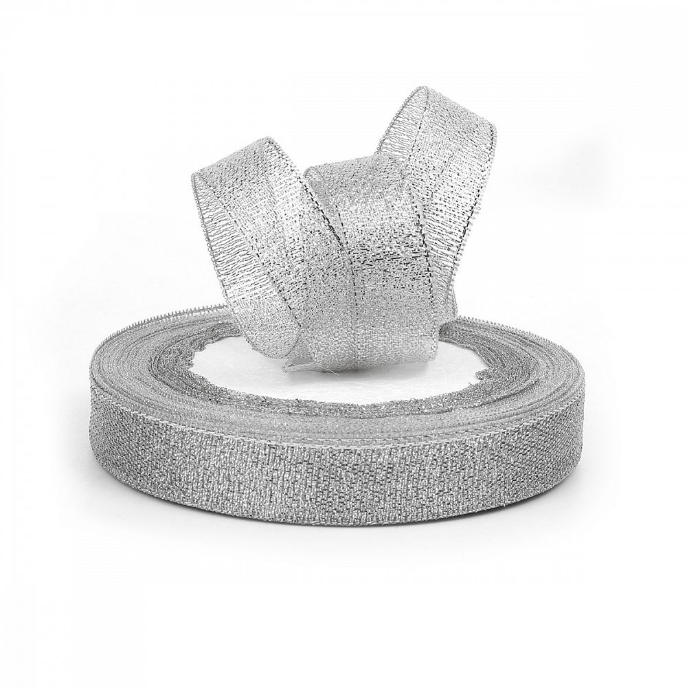 Лента металлизированная 15.0 мм / 22.85±1 метра, цв. серебро, Magic4Hobby