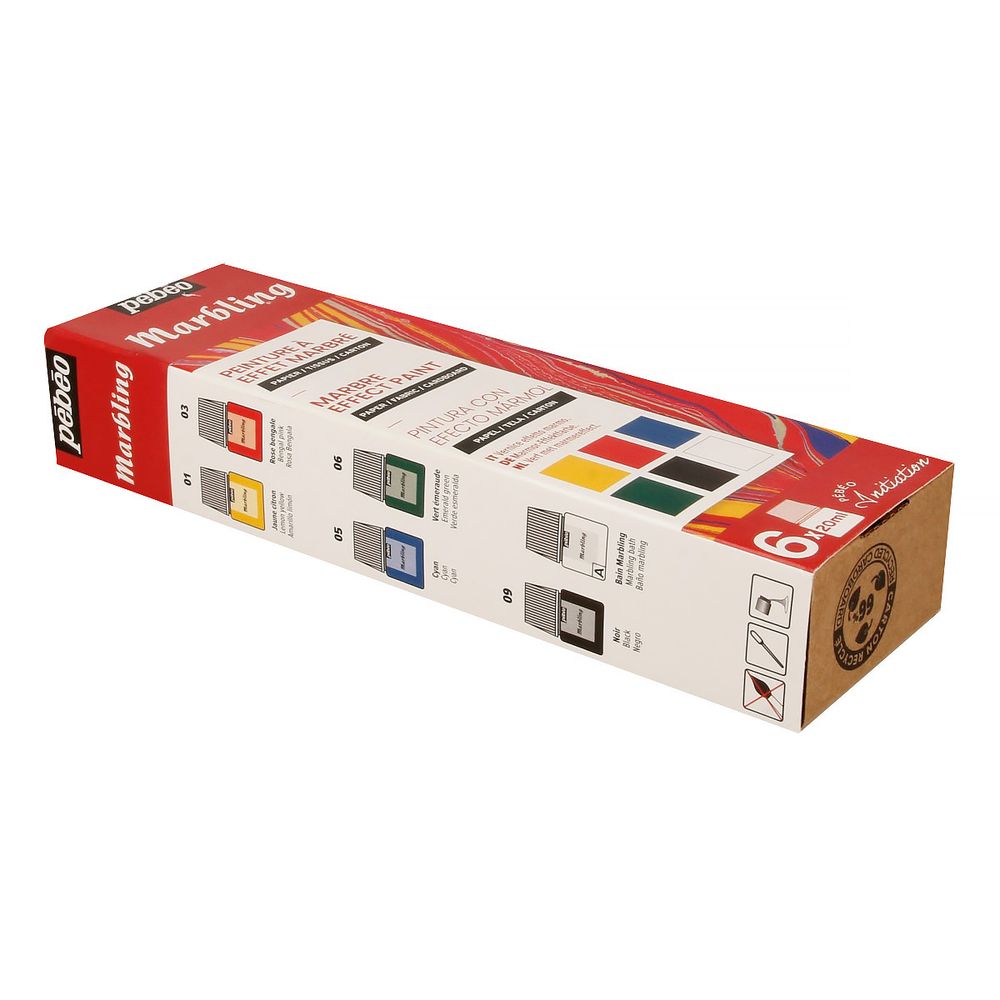 Набор красок Pebeo Marbling Открытие для техники эбру 6 цв. 20 мл