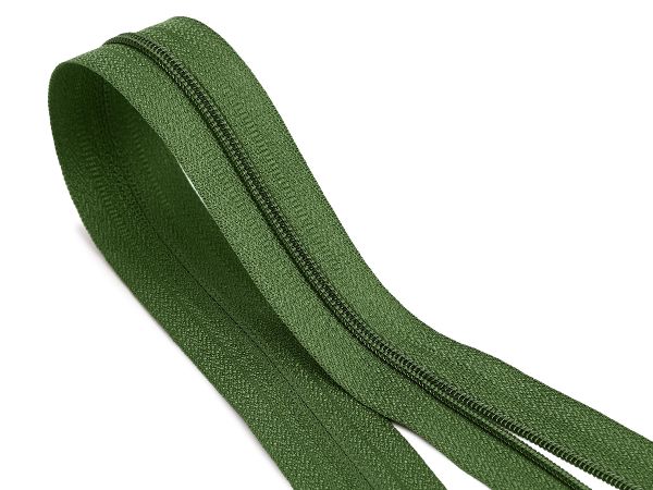 Молния рулонная витая (спираль) Т3 (3 мм), УСИЛЕННАЯ, НА БОБИНЕ, S-879 хаки (цв.SBS) / 200 метров