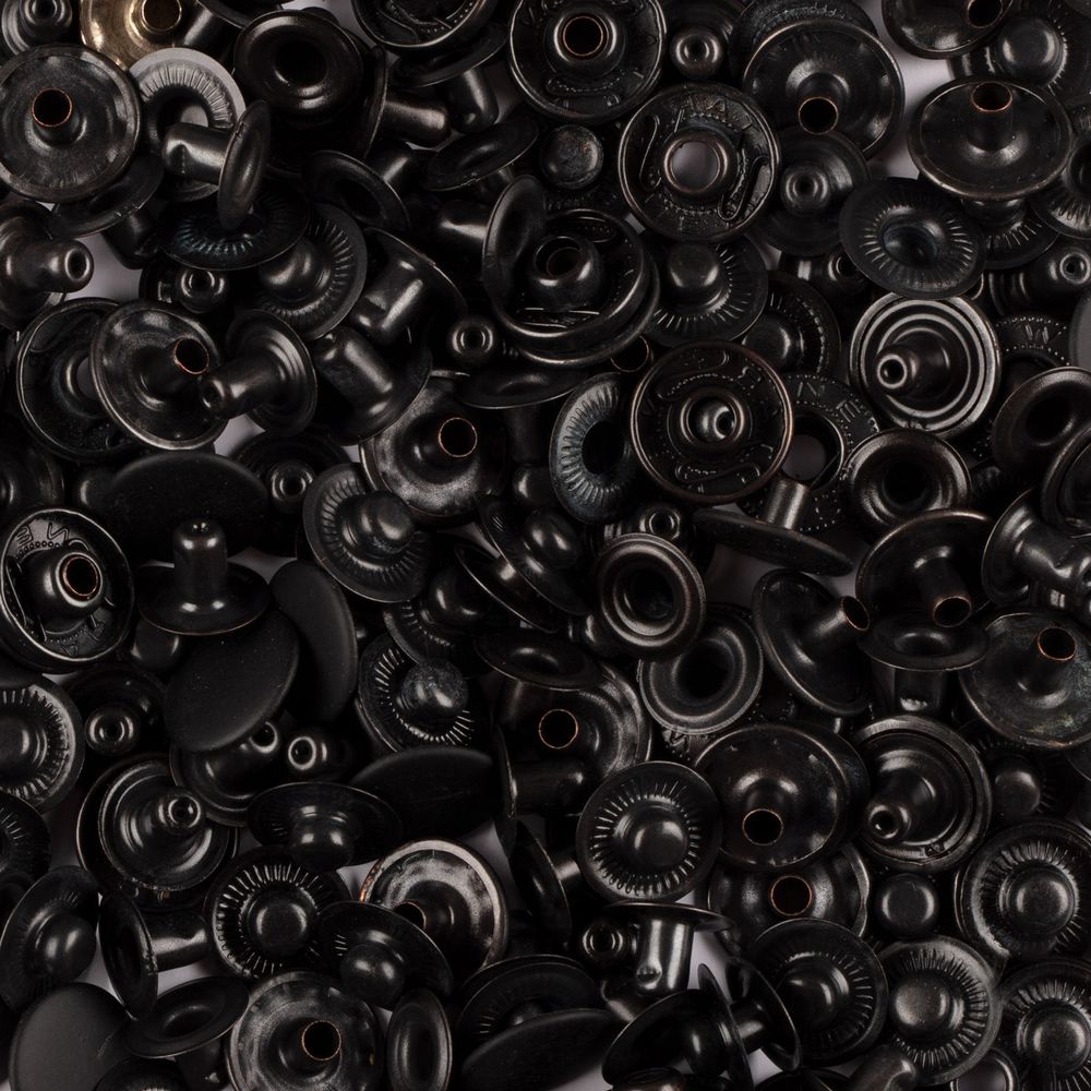 Кнопка Альфа (S-образная) ⌀15.0 мм, ≈720±20 шт, металл, металл, черный soft-touch, Gamma