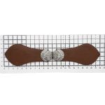 Фурнитура застежка для кардигана кожаная №6 коричневая 21,5 (никель), 2 шт