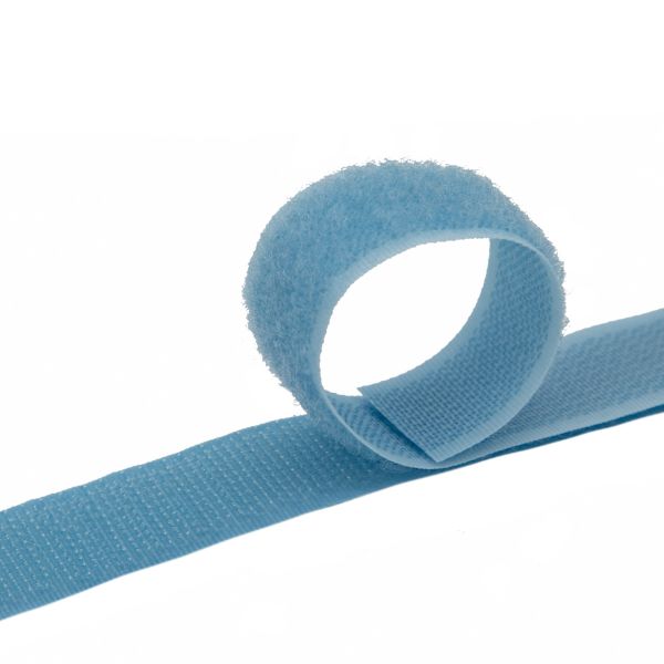 Лента контактная липучка (велкро) пришивная фасовка 20 мм / 25 см, 45 голубой, /пара/, Hobby&Pro, кач.