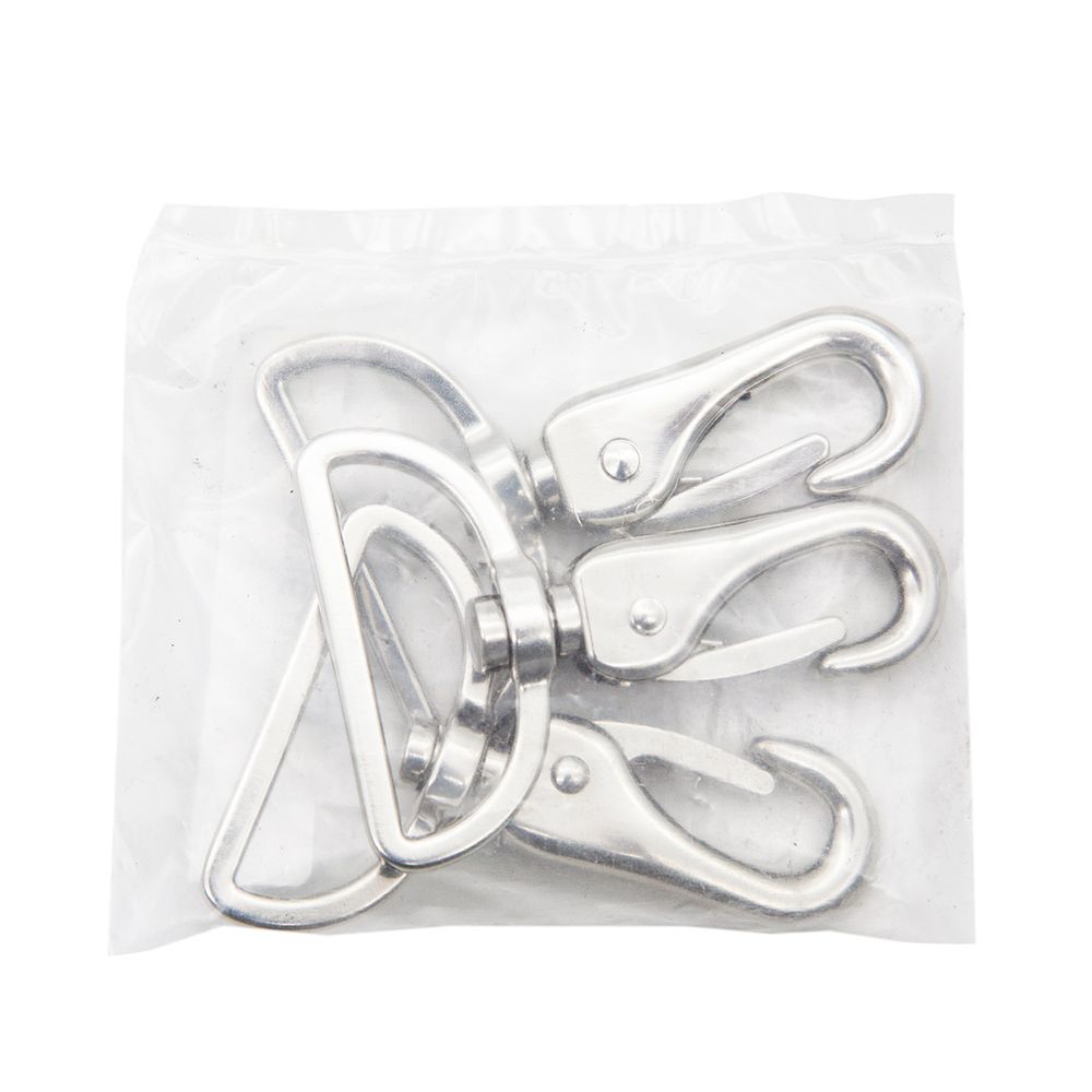 Карабин металл 38.0 мм (62х45 мм), никель, 4 шт