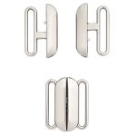 Застежки для купальника (бикини) металл 20.0 мм, никель, МВ_2235, 6 шт