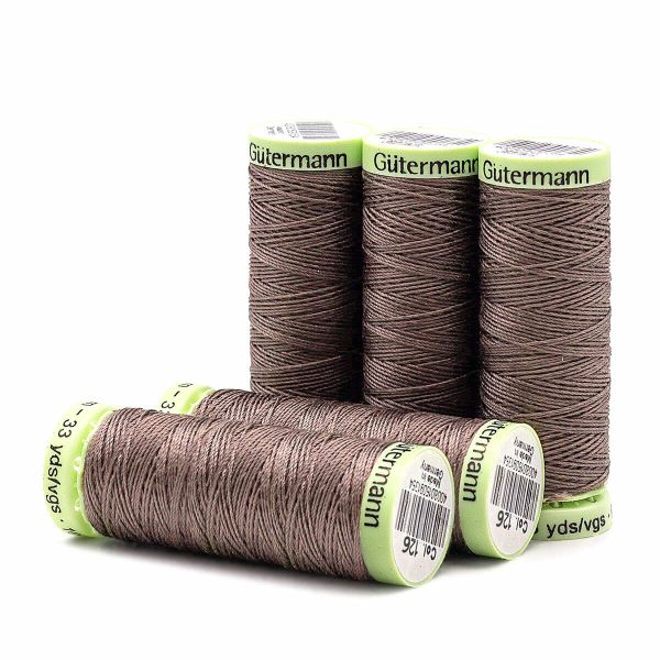 Нитки отделочные Gutermann Top Stitch, 30м, 126 бежево-стальной, 5 катушек