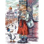 Набор для вышивания нитками МП Студия, Удачный кадр 19х14см