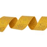 Лента (тесьма) жаккардовая 23.0-25.0 мм / 25 метров, желтый /под золото, Blitz