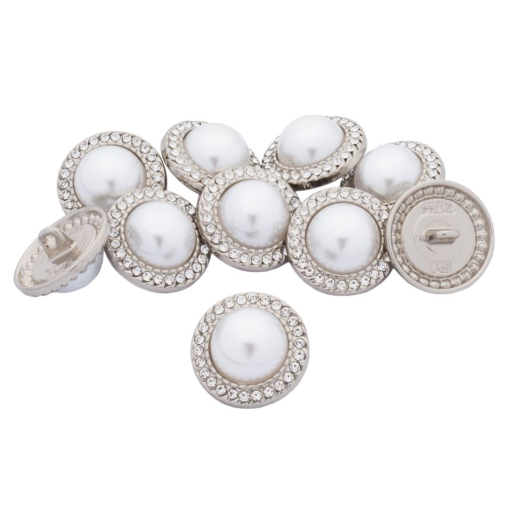 Пуговицы на ножке 32L=20 мм, металл, Silver (серебристый), 10 шт, MP15