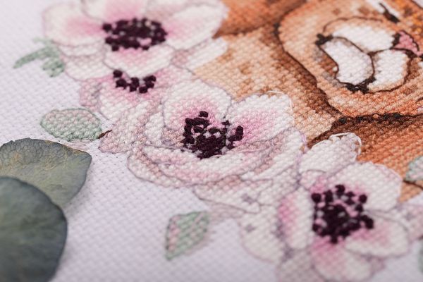 Набор для вышивания нитками Klart, Мать и дитя. Леопарды, 17.5х19.5 см