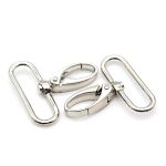 Карабин металл 40 мм (48х52 мм), 2 шт, Hobby&Pro, никель