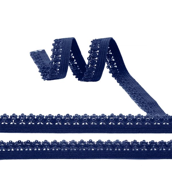 Резинка бельевая (ажурная) 12.0 мм / 100 метров, S919 синий сапфир