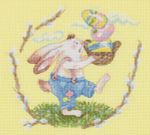 Набор для вышивания нитками Klart, Пасхальная корзинка, 19х18 см