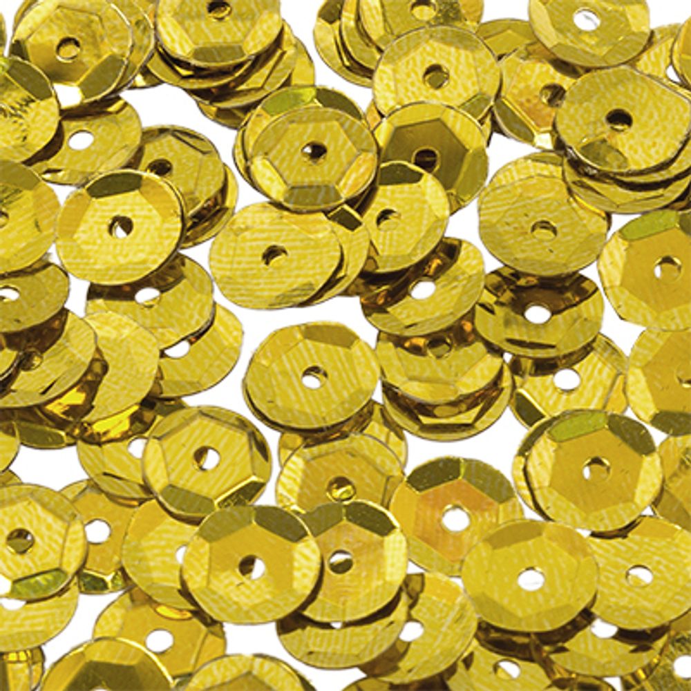 Пайетки Zlatka россыпью ZC 6 мм, 50 г (5х10 г), №02 яр.желтый