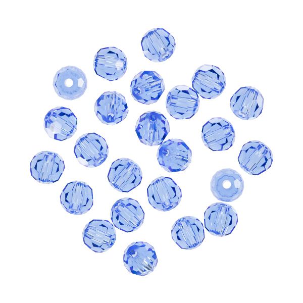 Бусины стекло ⌀3 мм, 24 шт, светло-синий/sapphire, Preciosa 451-19-602