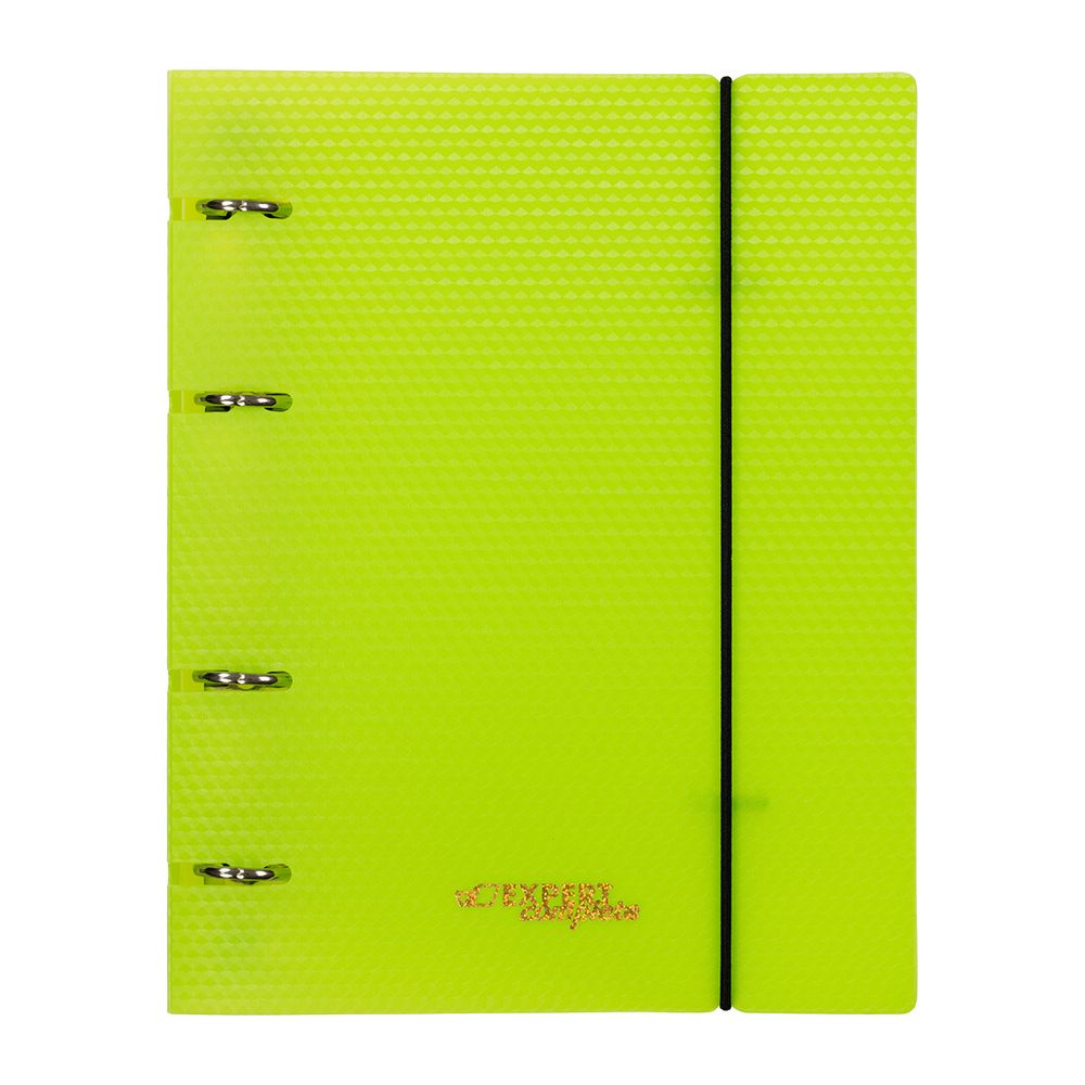 Папка-обложка для сменного тетрадного блока на 4 кольцах A5+ 700 мкм 20 мм, 1 шт, ⌀- 20 мм, лайм EC21140021, Expert Complete EC21140021