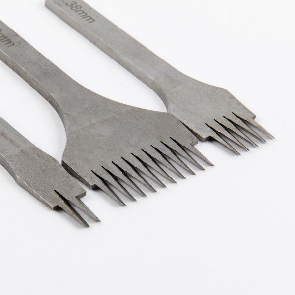 Пробойники для кожи строчные, набор (французский тип) для кожи, косой зуб, шаг 3.38 мм, Промысел, LT-026