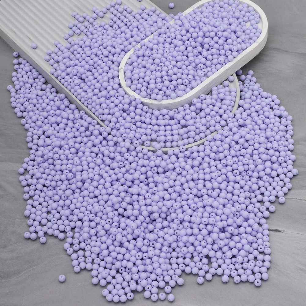 Бусины пластик ⌀6 мм, 500 г, матовые, круглые, A33 сиреневый, 1AL139-1 , Astra&Craft