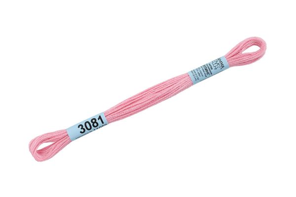 Мулине Gamma 100% хлопок, цв.3081 розовый, 24 мотка по 8 метров