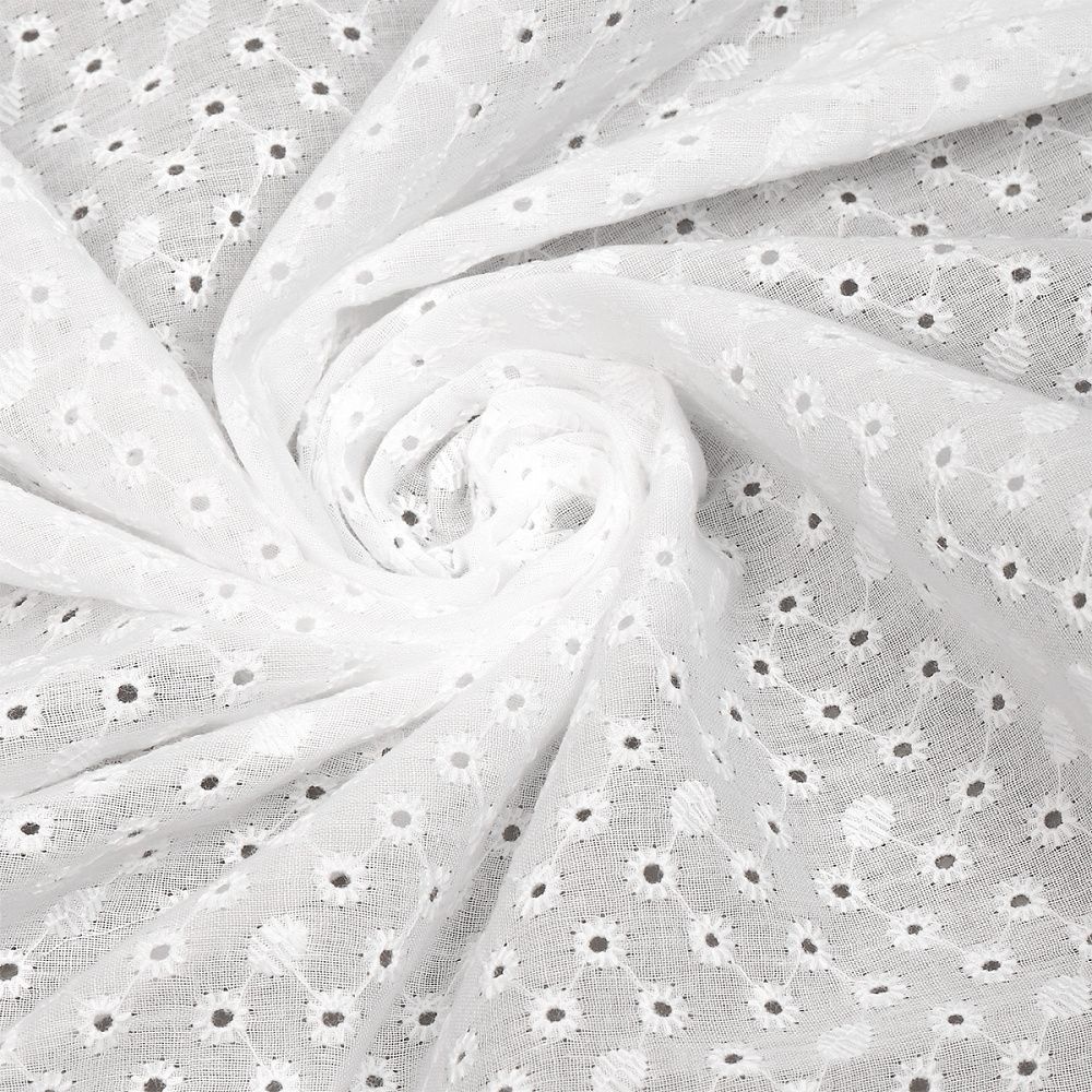 Ткань шитьё (прошва) 100 г/м², 150 см / 15 метров, TBY.Emb.2 белый