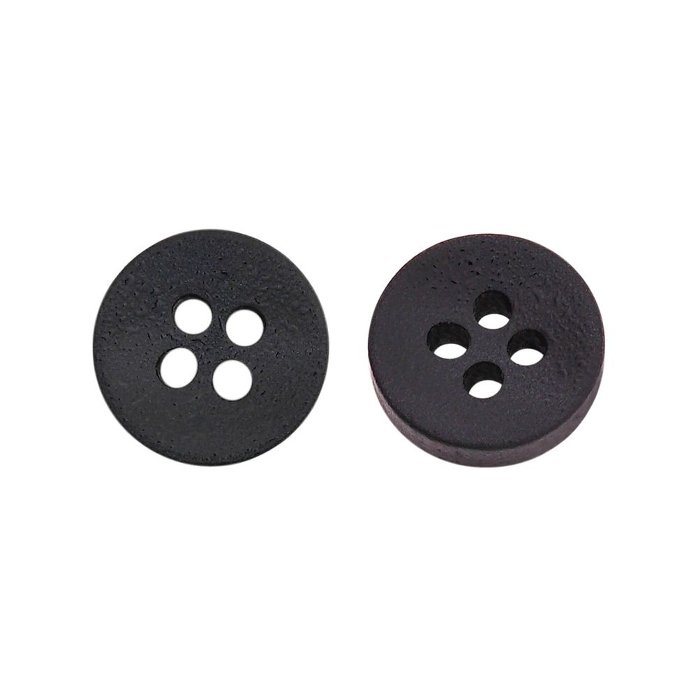 Пуговицы 4 прокола 18L=11 мм, пластик, Blk-02 черный, 72 шт, CN2842