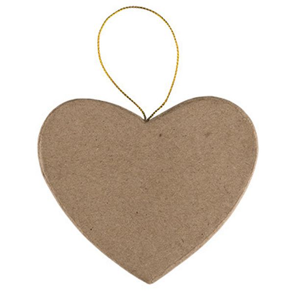 Заготовка из папье-маше Фигурка, 3 шт, 07 сердце, 10.2x8.9x1.2, PAM-109 Love2art